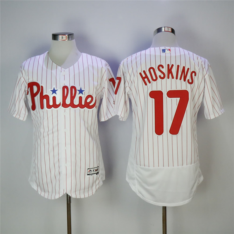 Men's Philadelphia Phillies #17 Rhys Hoskins White Flexbase Stitched MLB Jersey
